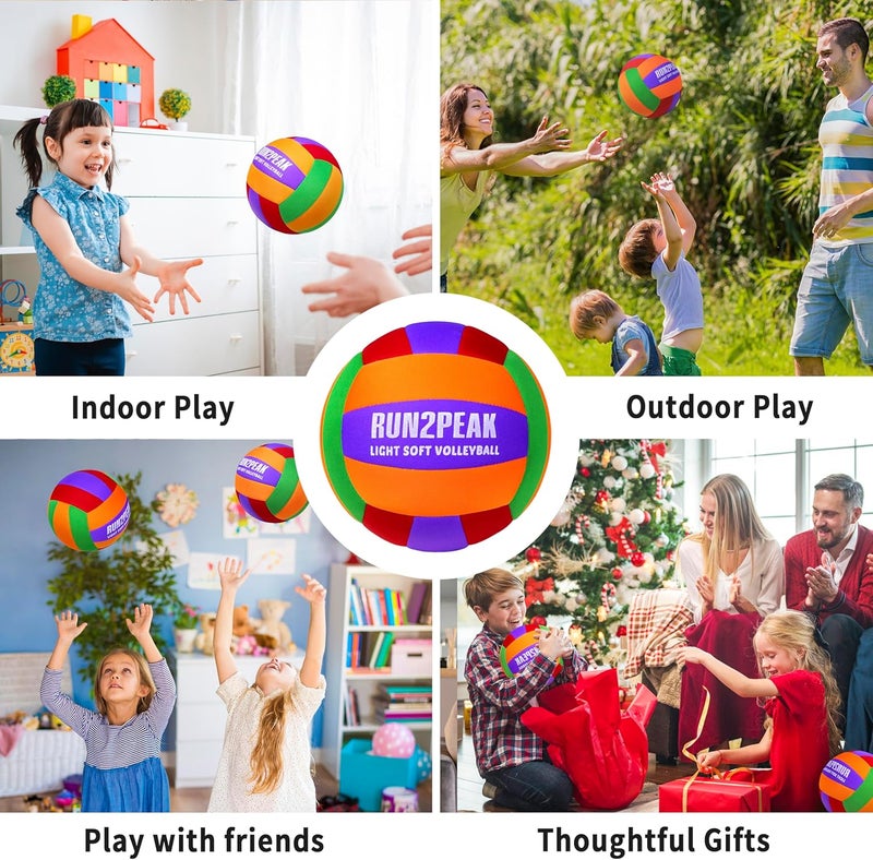 RUN2PEAK Super Soft Light Volleyball - Safe and Quiet Volleyball Ball for Indoor Outdoor Play - Official Size 5 Beginners Volleyballs Trainer for House Yard Beach Training - Image 5